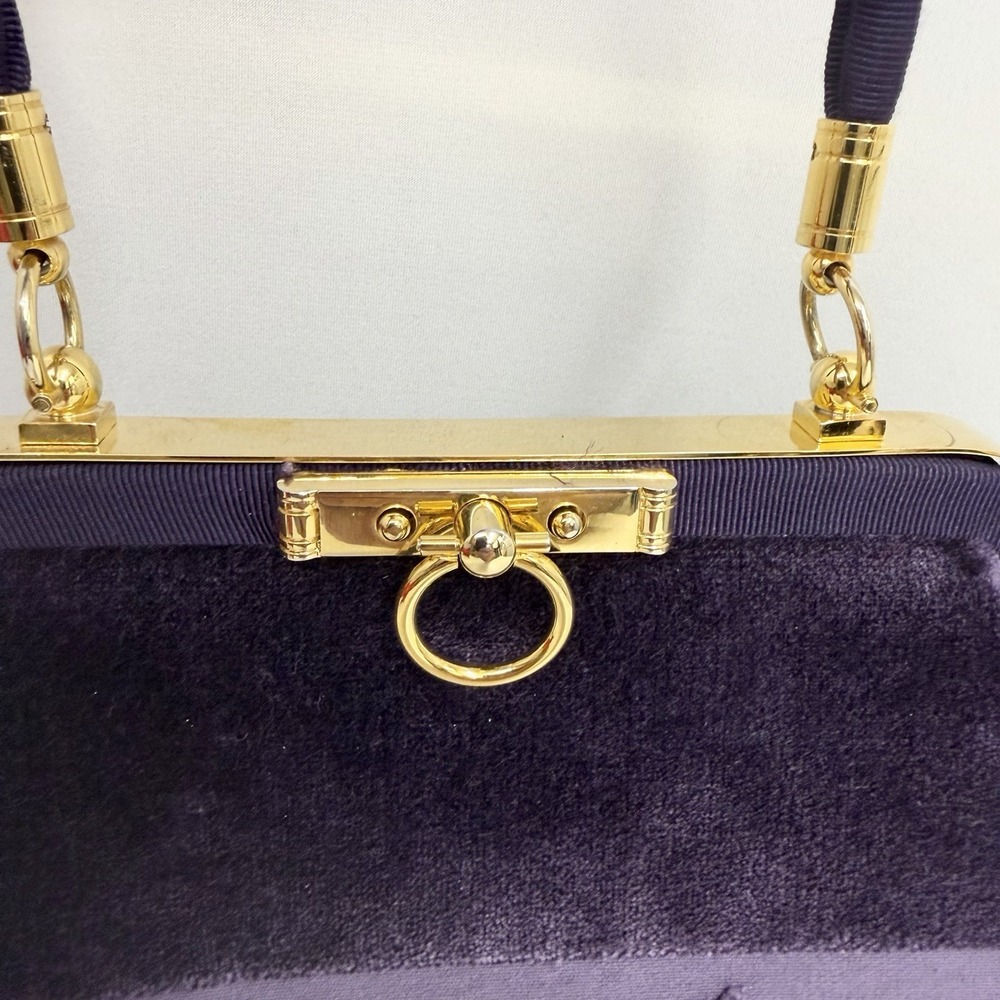 Vintage Roberta di Camerino Bag Purse Purple Velvet Rare Design Color & Style - Picture 5 of 15